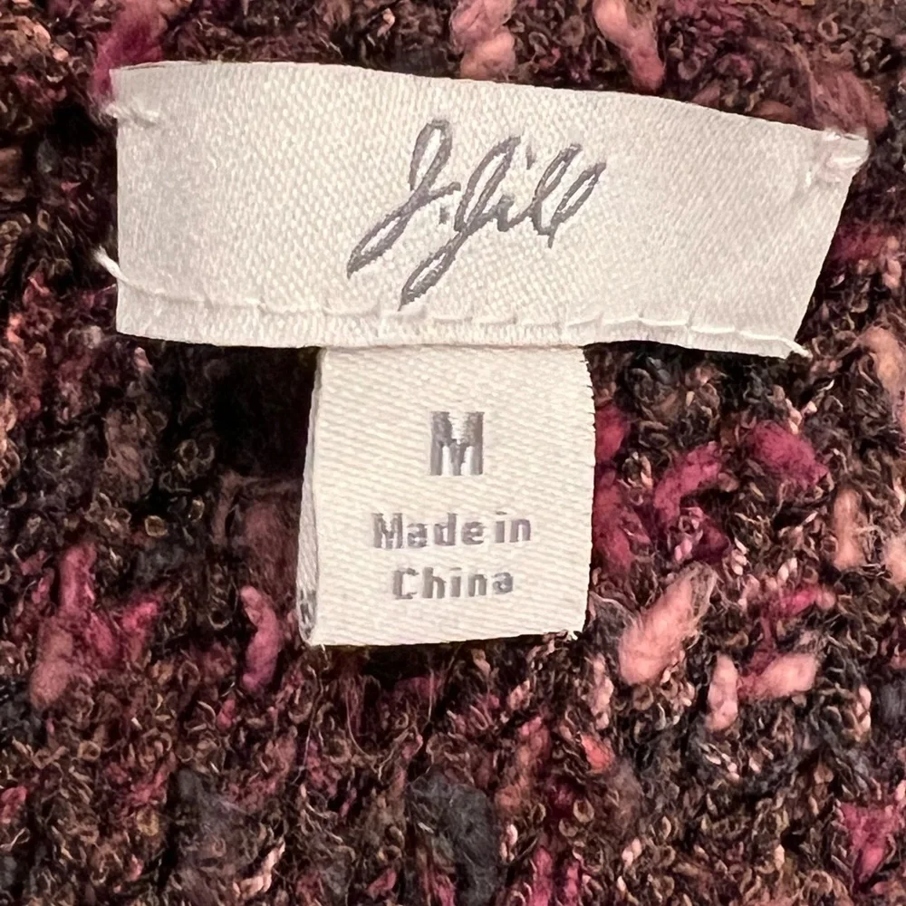JJill plum‎ purple marled yarn knit sweater crewneck statement bell sleeves